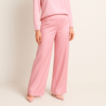 شلوار پیله دار ساتن صورتی سایز 32 تا 62 (رنگبندی موجود) رویداسما roydasma سایز بزرگ موجود