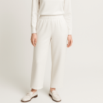 شلوار کرپ راسته کمرکش سفید سایز 32 تا 62 (رنگبندی موجود) رویداسما roydasma سایز بزرگ موجود