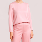 شومیز ساتن آستین بلند صورتی سایز 32 تا 62 (رنگبندی موجود) رویداسما roydasma سایز بزرگ موجود