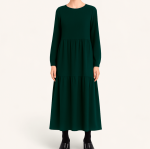 مانتو پیراهنی ابروبادی دودامنه آبی نفتی بلند سایز 32 تا 62 (رنگبندی موجود) رویداسما roydasma سایز بزرگ موجود