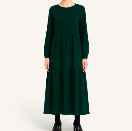 مانتو پیراهنی ابروبادی دودامنه آبی نفتی بلند سایز 32 تا 62 (رنگبندی موجود) رویداسما roydasma سایز بزرگ موجود