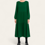 مانتو پیراهنی میدی ابروبادی دودامنه سبز کله غازی سایز 32 تا 62 (رنگبندی موجود) رویداسما roydasma سایز بزرگ موجود