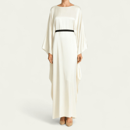 پیراهن زنانه کفتان مجلسی سفید سایز 32 تا 62 (رنگبندی موجود) رویداسما roydasma سایز بزرگ موجود