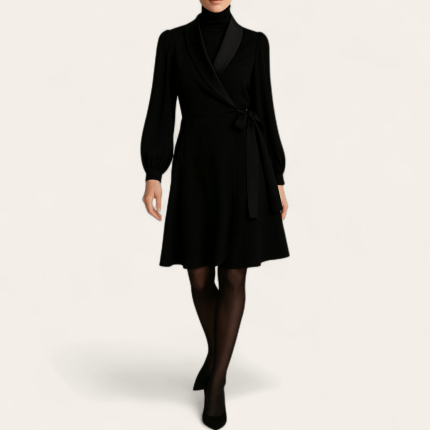 پیراهن مجلسی چپ و راستی کوتاه یقه آرشال کرپ مشکی سایز 32 تا 62 (رنگبندی موجود) رویداسما roydasma سایز بزرگ موجود