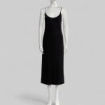 پیراهن یقه گرد بندی میدی مشکی ساتن قد 115cm سایز 32 تا 62 (رنگبندی موجود) رویداسما roydasma سایز بزرگ موجود