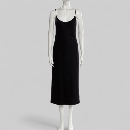 پیراهن یقه گرد بندی میدی مشکی ساتن قد 115cm سایز 32 تا 62 (رنگبندی موجود) رویداسما roydasma سایز بزرگ موجود