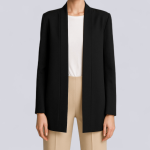 کت زنانه کلاسیک مشکی بدون یقه سایز 32 تا 62 (رنگبندی موجود) رویداسما roydasma سایز بزرگ موجود