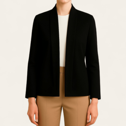 کت یقه برگردان کرپ مشکی سایز 32 تا 62 (رنگبندی موجود) رویداسما roydasma سایز بزرگ موجود