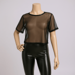 کراپ توری آستین کوتاه مشکی سایز 32 تا 62 (رنگبندی موجود) رویداسما roydasma سایز بزرگ موجود