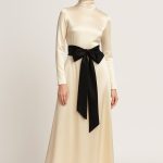 کمربند گره ای پهن ساتن مشکی (رنگبندی موجود) رویداسما roydasma