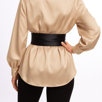 کمربند گره ای پهن ساتن مشکی (رنگبندی موجود) رویداسما roydasma