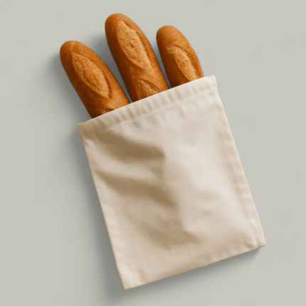 کیسه نان و سبزی بنددار الیاف طبیعی متقال سایز بزرگ (2عددی) رویداسما roydasma