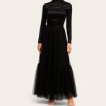 دامن توری دودامنه مشکی مجلسی سایز 32 تا 62 رویداسما roydasma سایز بزرگ موجود