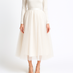 دامن توری مجلسی بلند سفید سایز 32 تا 62 قد 90cm (رنگبندی موجود) رویداسما roydasma سایز بزرگ موجود