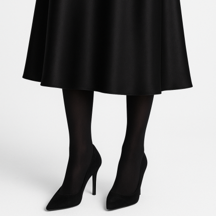 دامن ساتن اِی لاین میدی سایز 32 تا 62 قد 60cm (رنگبندی موجود) رویداسما roydasma سایز بزرگ موجود