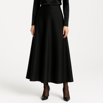 دامن ساتن اِی لاین میدی سایز 32 تا 62 قد 80cm (رنگبندی موجود) رویداسما roydasma سایز بزرگ موجود