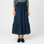 دامن لی کاغذی بلند دو دامنه چیندار کمرکش سایز 32 تا 62 رویداسما roydasma سایز بزرگ موجود