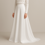 دامن مجلسی پشت بلند سفید ساتن سایز 32 تا 62 (رنگبندی موجود) رویداسما roydasma سایز بزرگ موجود