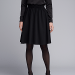 دامن نیم کلوش کوتاه کرپ کمرکش مشکی قد 60cm سایز 32 تا 62 (رنگبندی موجود) رویداسما roydasma سایز بزرگ موجود