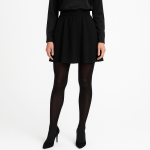 دامن کرپ کوتاه کمرکش مشکی سایز 32 تا 62 (رنگبندی موجود) رویداسما roydasma سایز بزرگ موجود