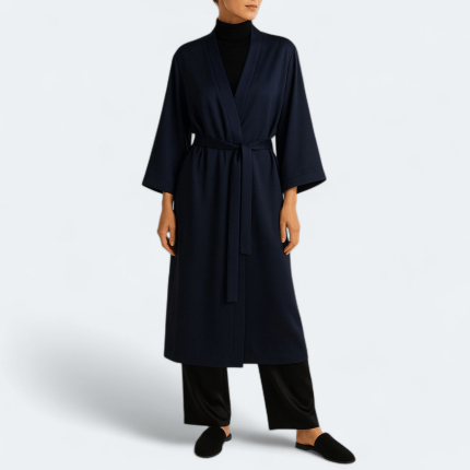 ربدوشامبر ساتن بلند آبی نفتی کلاسیک سایز 32 تا 62 (رنگبندی موجود) رویداسما roydasma سایز بزرگ موجود