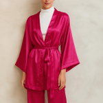 ربدوشامبر ساتن سرخابی کلاسیک سایز 32 تا 62 (رنگبندی موجود) رویداسما roydasma سایز بزرگ موجود