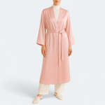 ربدوشامبر ساتن صورتی بلند کلاسیک سایز 32 تا 62 (رنگبندی موجود) رویداسما roydasma سایز بزرگ موجود