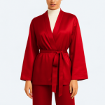 ربدوشامبر ساتن قرمز کلاسیک سایز 32 تا 62 قد 80cm (رنگبندی موجود) رویداسما roydasma سایز بزرگ موجود