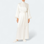 ربدوشامبر عروس ساتن سفید پردار قد 125cm سایز 32 تا 62 (رنگبندی موجود) رویداسما roydasma سایز بزرگ موجود