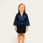 ربدوشامبر کودک ساتن آبی نفتی سایزبندی 2 تا 11 سال (رنگبندی موجود) رویداسما roydasma