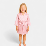 ربدوشامبر کودک ساتن صورتی سایزبندی 2 تا 11 سال (رنگبندی موجود) رویداسما roydasma