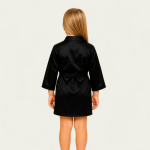 ربدوشامبر کودک ساتن مشکی سایزبندی 2 تا 11 سال (رنگبندی موجود) رویداسما roydasma