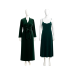 ست ربدوشامبر و پیراهن سبز کله غازی یقه گرد بلند مخمل سایز 32 تا 62 رویداسما roydasma سایز بزرگ موجود