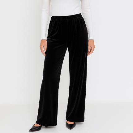 شلوار بگ مخمل مشکی سایز 32 تا 62 (رنگبندی موجود) رویداسما roydasma سایز بزرگ موجود