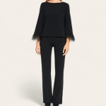 شومیز پردار کرپ مشکی سایز 32 تا 62 (رنگبندی موجود) رویداسما roydasma سایز بزرگ موجود