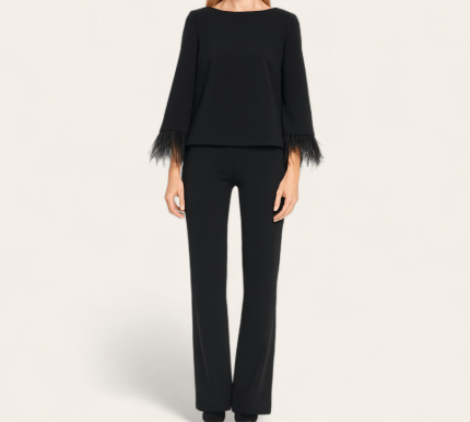 شومیز پردار کرپ مشکی سایز 32 تا 62 (رنگبندی موجود) رویداسما roydasma سایز بزرگ موجود