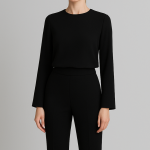 شومیز کرپ آستین بلند مشکی سایز 32 تا 62 (رنگبندی موجود) رویداسما roydasma سایز بزرگ موجود