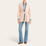 مانتو یقه آرشال کمربند دار کرم سایز 32 تا 62 (رنگبندی موجود) رویداسما roydasma سایز بزرگ موجود