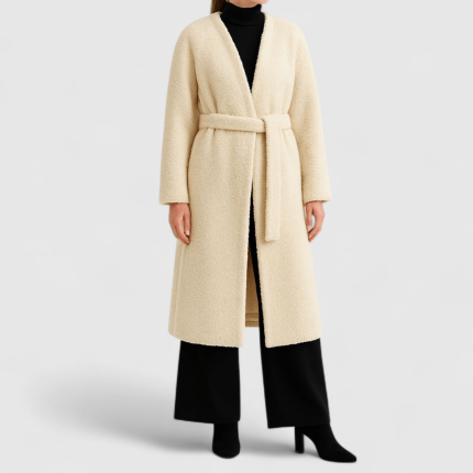 پالتو خز تدی کلاسیک میدی سفید قد 110cm سایز 32 تا 62 رویداسما roydasma سایز بزرگ موجود