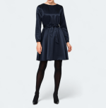 پیراهن آزاد کوتاه ساتن آبی نفتی سایز 32 تا 62 (رنگبندی موجود) رویداسما roydasma سایز بزرگ موجود