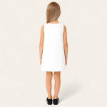 پیراهن کوتاه کودک کرپ یقه قایقی آستین حلقه ای سفید سایز 2 تا 11 سال (رنگبندی موجود) رویداسما roydasma