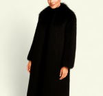 کت خز زنانه بلند مشکی سایز 32 تا 62 (رنگبندی موجود)