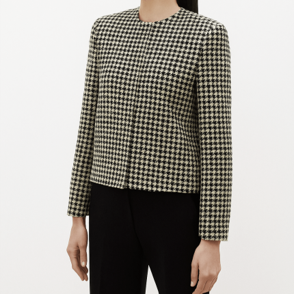 کت یقه گرد پیردوپل سفید مشکی سایز 32 تا 62 رویداسما roydasma سایز بزرگ موجود