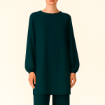 تونیک مانتویی سبز کله غازی زنانه نخی ابر و بادی سایز 32 تا 62 (رنگبندی موجود) رویداسما roydasma سایز بزرگ موجود