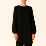 تونیک مانتویی مشکی زنانه نخی ابر و بادی سایز 32 تا 62 (رنگبندی موجود) رویداسما roydasma سایز بزرگ موجود