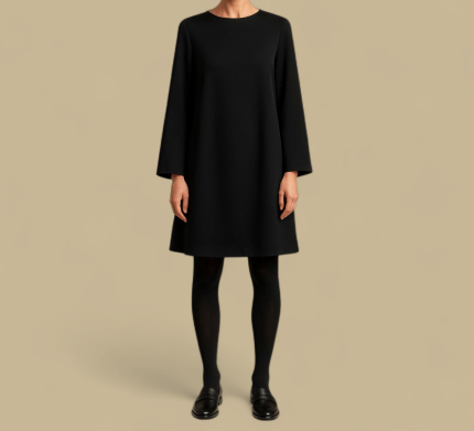 تونیک مانتویی کرپ نخ مشکی سایز 32 تا 62 رویداسما roydasma سایز بزرگ موجود