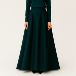 دامن ساتن آمریکایی نیم کلوش بلند سبز کله غازی پشت کش سایز 32 تا 62 (رنگبندی موجود) رویداسما roydasma سایز بزرگ موجود