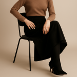 دامن میدی جیر مخمل سوئیت ای لاین پشت کش مشکی قد 80cm سایز 32 تا 62 (رنگبندی موجود) سایز بزرگ موجود رویداسما roydama