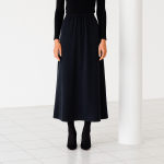 دامن میدی کمرکش مخمل مشکی ای لاین سایز 32 تا 62 قد 80cm (رنگبندی موجود) رویداسما roydasma سایز بزرگ موجود