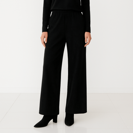 شلوار بگ جیر مخمل سوئیت کمرکش مشکی قد 100cm سایز 32 تا 62 (رنگبندی موجود) رویداسما roydasma سایز بزرگ موجود